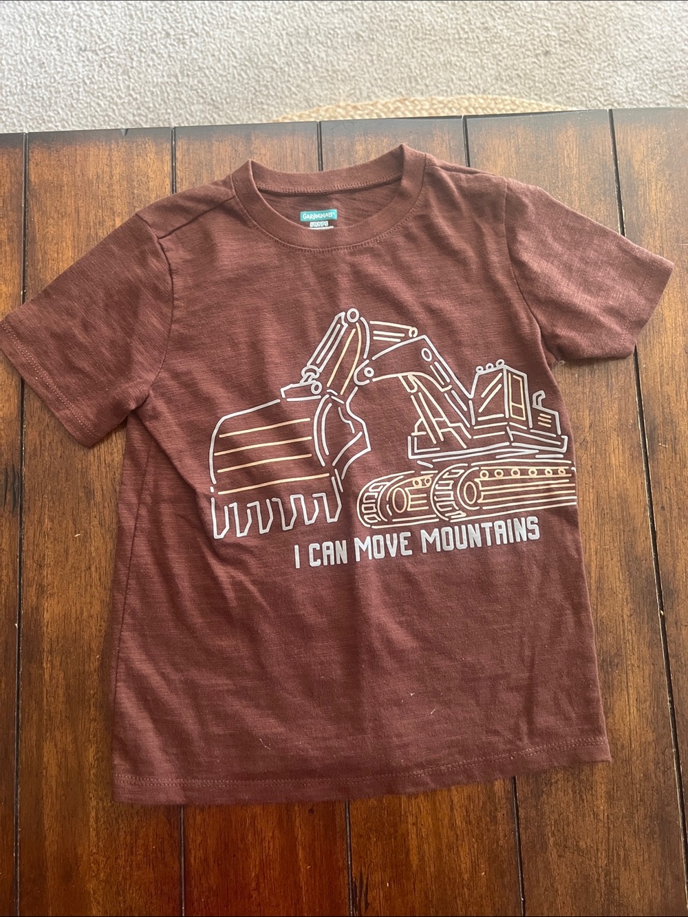 🎉🎉 5 for $20🎉🎉Kids Brown Excavator Graphic Tee - I Can Move Mountains